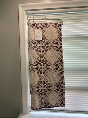 NEW Docofil Reversible Pink and Cream Soft Blanket- medallion floral pattern